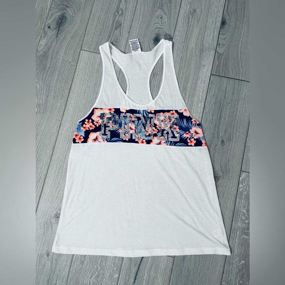 VS PINK Sequin Tropical Tank Top 🌺🌴 - Picture 3 of 10